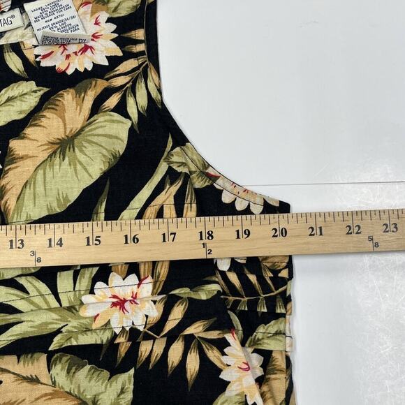 White Stag Linen Blend Maxi Dress Women Sleeveless Floral Size Large 12/14 - Picture 10 of 15